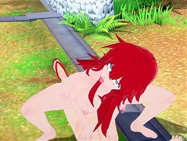 Fucking Rias Gremory in the park